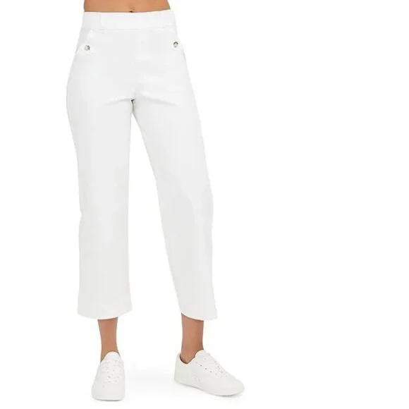 Spanx Stretch Twill Cropped Wide Leg Pants, WhiteSize Small